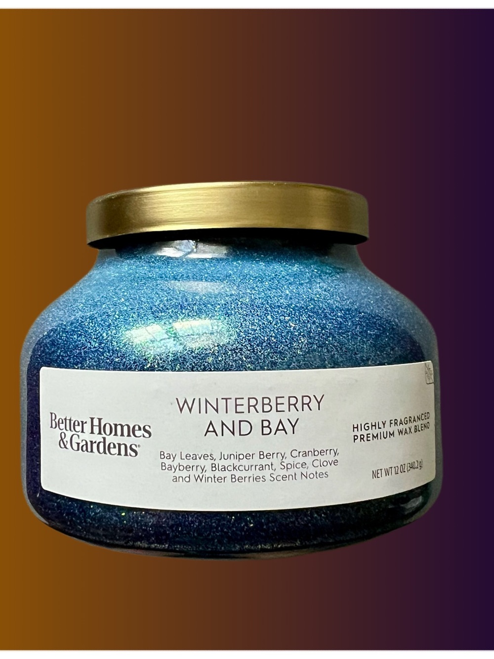 Better Homes And Gardens Blue Sparkle Winterberry & Bay Jar Candle
